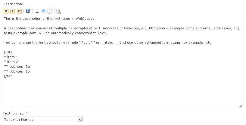 Issue description