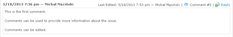 History after editing a comment