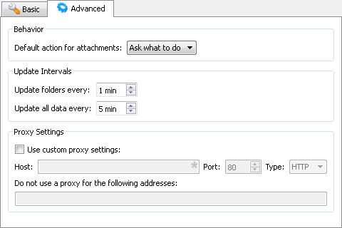 Advanced settings